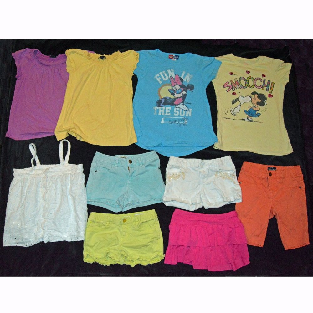 Gap Kids + 5 Shirt 4 Shorts 1 Swim Skirt Summer Lot Large 10